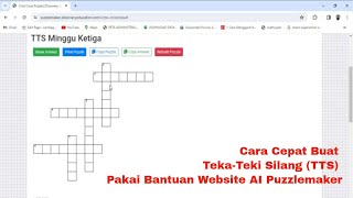 Cara Membuat Teka Teki Silang TTS Otomatis Dengan Bantuan Website AI [upl. by Theo]