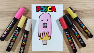 HELADO KAWAII CON ROTULADORES POSCA [upl. by Webber]