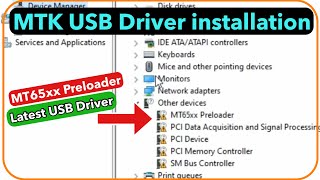 Install Latest MTK MediaTek Mobile USB Driver In Windows 10  Fix MT65xx Preloader [upl. by Fabe]