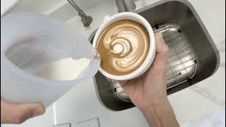 POV Latte Art Pouring Oatsome Oat Milk with OXO Silicone Measuring Cup [upl. by Pas880]