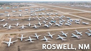 Aerial Tour of Roswells aircraft boneyard  Short Film [upl. by Kinimod]