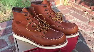 Unboxing Red Wing 10875 6” Moc Toe Oroiginal Leather [upl. by Tiler]