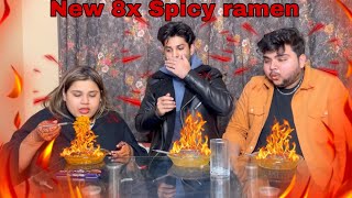 Spicy noodles challenge 🔥  8x Spicy ramen noodles  Whos the winner [upl. by Anilas697]