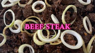 BEEFSTEAK  How to cook beefsteak  beefsteak recipe  AnnjheCC [upl. by Llecrep]