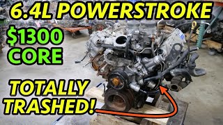 THE WORST POWERSTROKE JUNK Ford F250 64L Turbodiesel Engine Teardown [upl. by Remos]