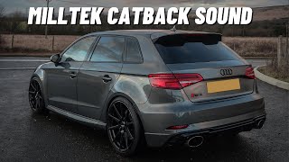 RS3 8V FACELIFT MILLTEK NonRes Catback Exhaust Sound [upl. by Lenod]