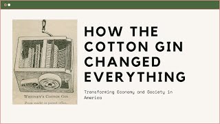 How the Cotton Gin Revolutionized the Economy [upl. by Enyleuqcaj]