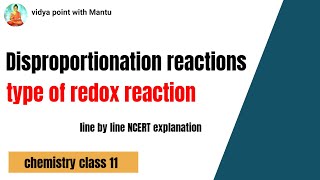 Disproportionation reactions of redox reactions [upl. by Aihtekal]