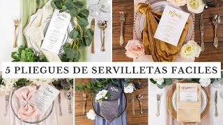 5 Ideas Para Doblados de Servilletas Elegantes DIY Para Bodas [upl. by Jerrol828]