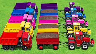 TRANSPORTING HUGEE LEGO TRACTORS amp CORN HARVEST w BIG LEGO TRACTORS amp LEGO TESLA TRUCK FS2 [upl. by Herby]