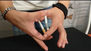 魔術教學：香煙穿越術！2根香煙就可以玩！Magic teaching cigarette passing 2 cigarettes can be played [upl. by Medrek]