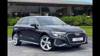 Brand New Audi A3 Sportback S line TFSIe  Carlisle Audi [upl. by Elianora]