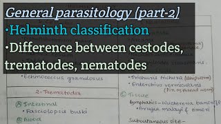 General parasitology Part2 Helminth classification  Difference cestode vs trematode vs nematode [upl. by Polito]