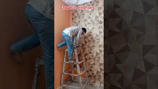 Wallpaper designsEasy to install wallpaper youtubeyoutubeshortyoutubevideowallart shortsfeed [upl. by Blasius20]