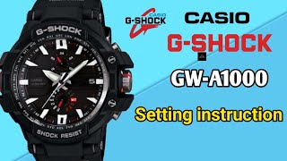 Casio GShock GWA1000 Setting Instruction  TimeCalendarWorld TimeStopwatchTimer and Alarm [upl. by Jolie]