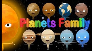 🚀 Planets Family 🌞 🌚 🌝 🌛 Solar System  Planets Song  Nursery Rhymes Songs for Kids [upl. by Lizette]