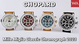 CHOPARD Mille Miglia Classic Chronograph 36th Edition  Lucent Steel  Four Beautiful Dials [upl. by Brinkema]