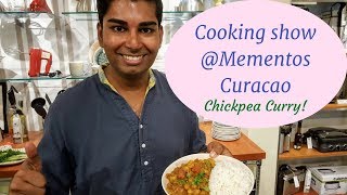 Chickpea Curry live at Mementos  Cooking with Sudhan [upl. by Ellenrahs796]