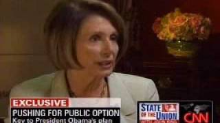 2009 07 26 CNN Pelosi Doubletalks on Abortion in Health Care [upl. by Asillam]