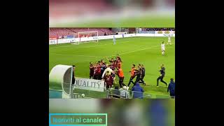 Salernitana Cagliari 1  1 Rissa dopo il rigore di Verdi [upl. by Ym263]