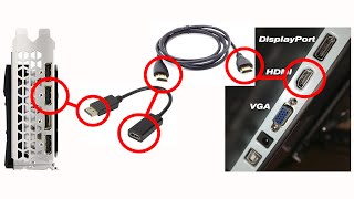 How to connect HDMI Monitor to DisplayPort Graphics Card via Cheap Adapter [upl. by Let]