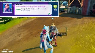 Help Lovely Celebrate Hearts Wild How to Complete  Fortnite Epic Quest Week 11 [upl. by Hendrick]