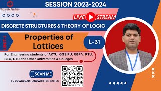 DSTL31 Properties of Lattices  Discrete Maths  What is lattice  Discrete Mathematics [upl. by Phil260]