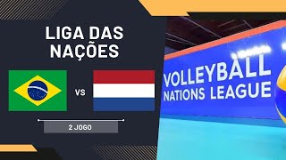 BRASIL X HOLANDA LIGA DAS NAÇÕES DE VOLEI FEMININO voleibol [upl. by Frydman]