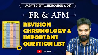 FR amp AFM Revision Chronology Revision videos amp Imp Question List  CA Final [upl. by Demodena507]