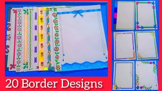 20 Border designs for project  Simple and easy border designs [upl. by Eniawd]