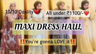 MAXI DRESS HAUL ft MYNTRA  Affordable  Stylish and elegant dresses MUST WATCH youtube trending [upl. by Llejk]