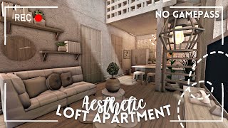 roblox bloxburg  no gamepass aesthetic loft apartment  35k 🌿 ꒰ tour amp build ꒱  itapixca builds [upl. by Ardek]