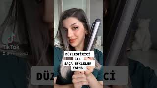 Düzleştirici ile saçıma nasıl bukle veriyorum  💆‍♀️ [upl. by Adnocahs]