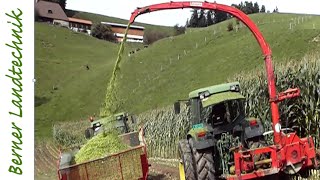 Maisernte mit Kemper C1200 im Hang  Mais pressen  Corn Harvest [upl. by Yrokcaz]