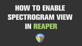 How to Enable Spectrogram View in Reaper  Quick Tutorial [upl. by Aliam]