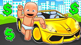 Baby Becomes a MILLIONAIRE In Roblox Driving Empire [upl. by Darlleen]