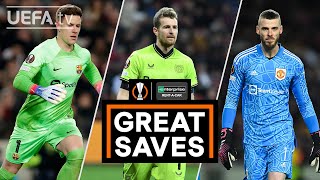 TER STEGEN HRADECKY DE GEA  UEL GREAT SAVES PLAYOFFS FIRST LEG [upl. by Mellen]