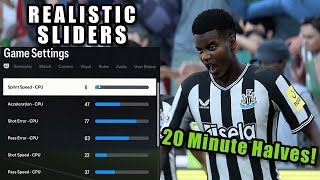 EA FC 24 Realistic Sliders For 20 Minute Halves  Gameplay [upl. by Hilda]