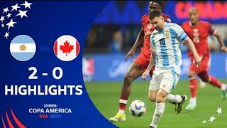 Argentina vs Canada 20 All Goals amp HIGHLIGHTS  Copa America 2024 [upl. by Oiznun]