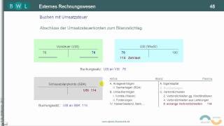 Umsatzsteuer TEIL 9 Abschluss der UmsatzsteuerKonten zum Bilanzstichtag [upl. by Leontine]