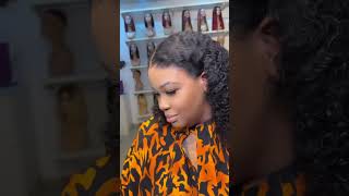 Frontal wig installation curlyhair frontalwig frontal hairstyle wigs lagoshairstylist [upl. by Milon]