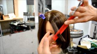 How to cut a long slanted fringe hair [upl. by Brufsky]