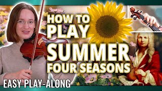 Vivaldi Summer  Play Along Violin Tutorial  Easy Version with Free Violin Sheet Music [upl. by Gnap]