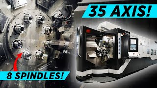 GIANT 35 AXIS 8 SPINDLE MultiSwiss CNC Machine [upl. by Ramoh]