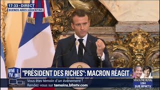 Président des riches  En visite en Argentine Macron réagit [upl. by Isadore]