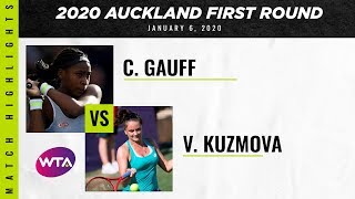 Coco Gauff vs Viktoria Kuzmova  2020 ASB Classic First Round  WTA Highlights [upl. by Ahsertal]