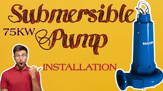 submersible pump installation  75kw sulzer pumpsliftingstationstrendingvideo [upl. by Lesirg]