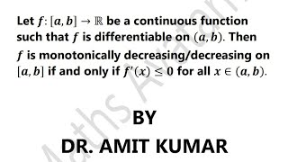 f is monotonically decreasingdecreasing on ab if and only if fx≤0 for all x∈ab [upl. by Holly-Anne]