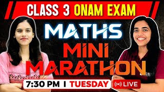 Class 3 Maths Onam Exam  Maths Mini Marathon  Exam Winner Class 3 [upl. by Ehpotsirhc814]