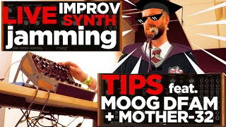 How to play synths live using a Moog Mother32 and DFAM [upl. by Diego]